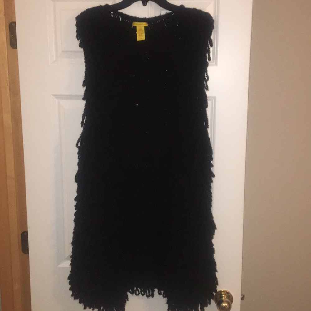 Catherine Malandrino black loop wool sweater vest